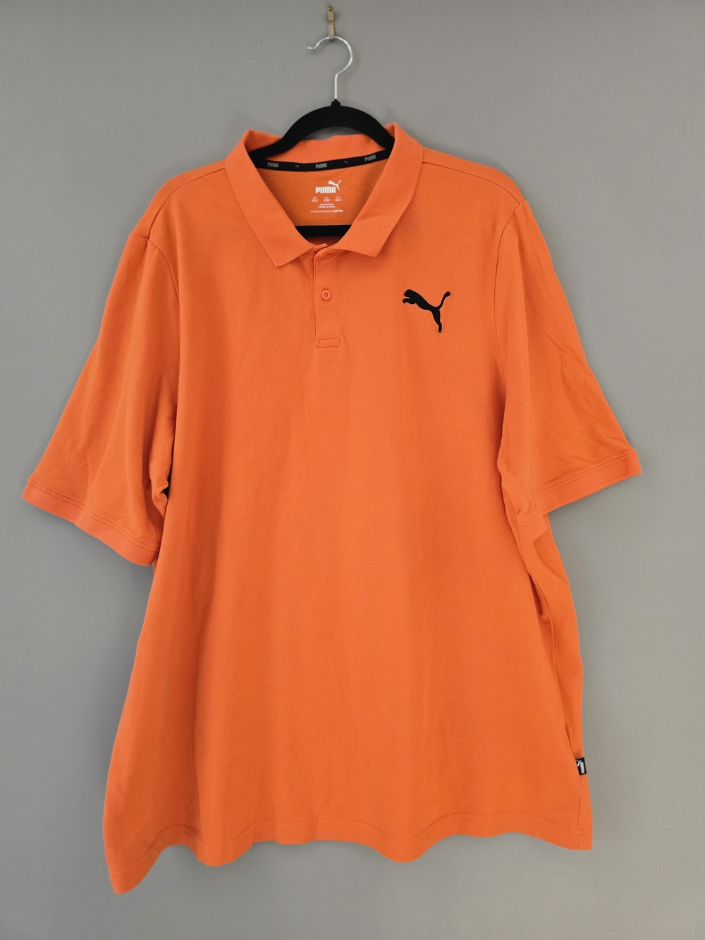 Puma Orange Polo Shirt with Black Logo In Size 3XLT